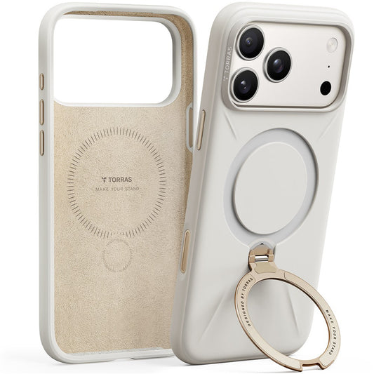 Custodia MagSafe per Apple iPhone 17 Pro, Torras, QPRO Silicone, Bianca