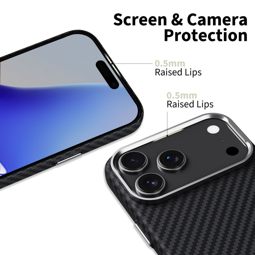 Custodia MagSafe per Apple iPhone 17 Pro Max, Tech-Protect, Ion Carbon, Nera