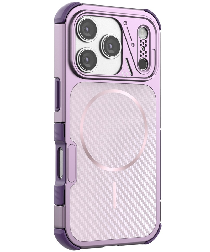 Custodia MagSafe per Apple iPhone 18 Pro Max / 17 Pro Max, OEM, Protezione in Carbonio e Angoli, Viola