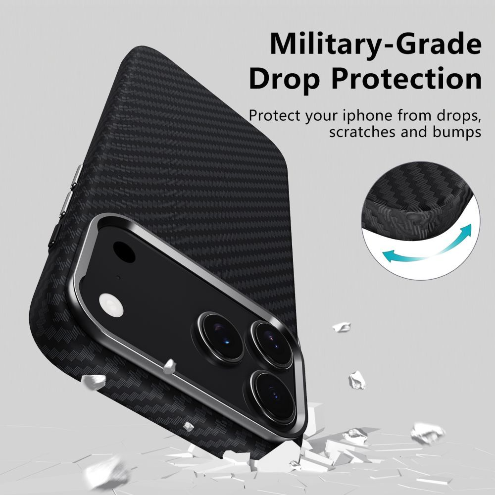 Custodia MagSafe per Apple iPhone 17 Pro Max, Tech-Protect, Ion Carbon, Nera