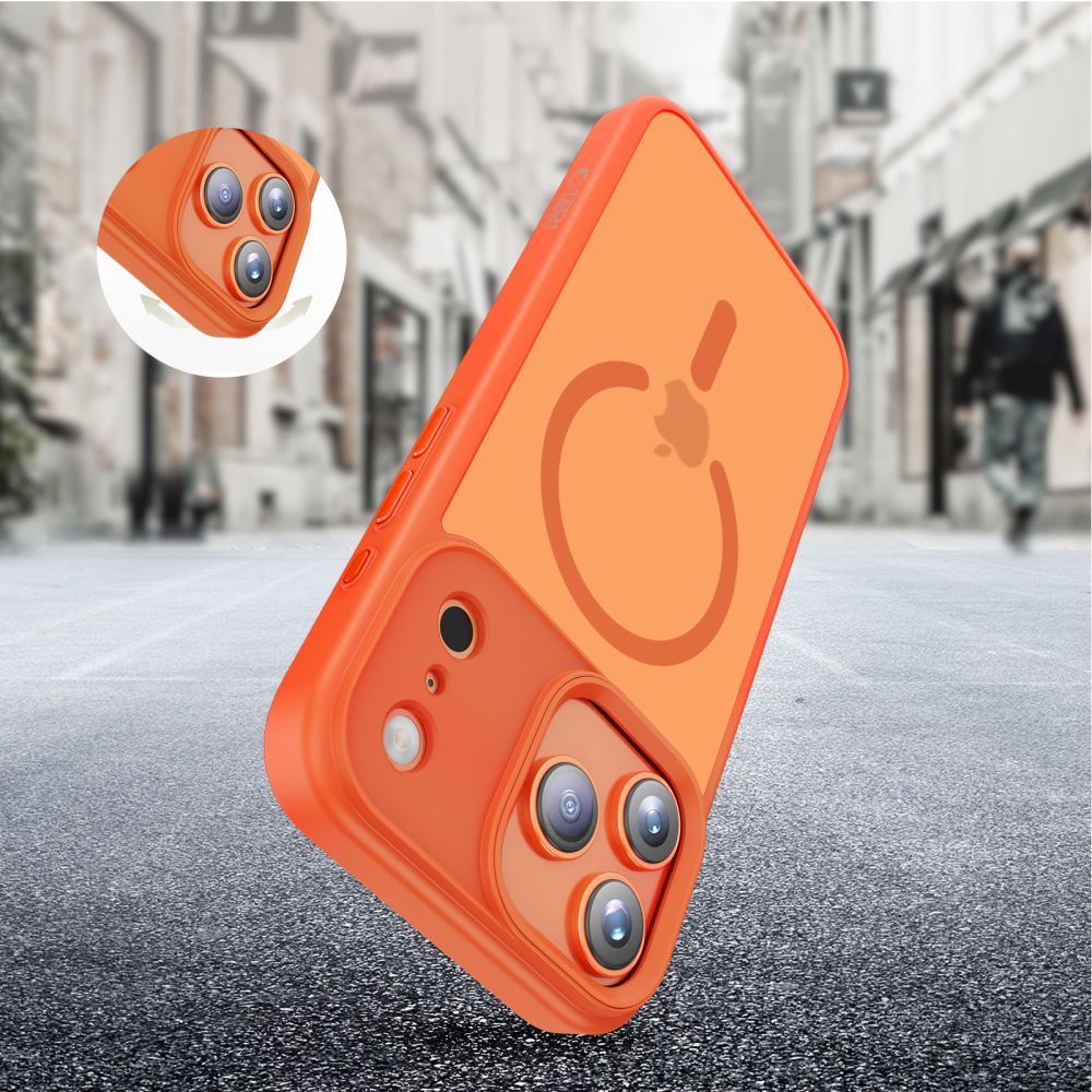 Custodia MagSafe per Apple iPhone 17 Pro Max, Tech-Protect, Magmat, Arancione Opaco