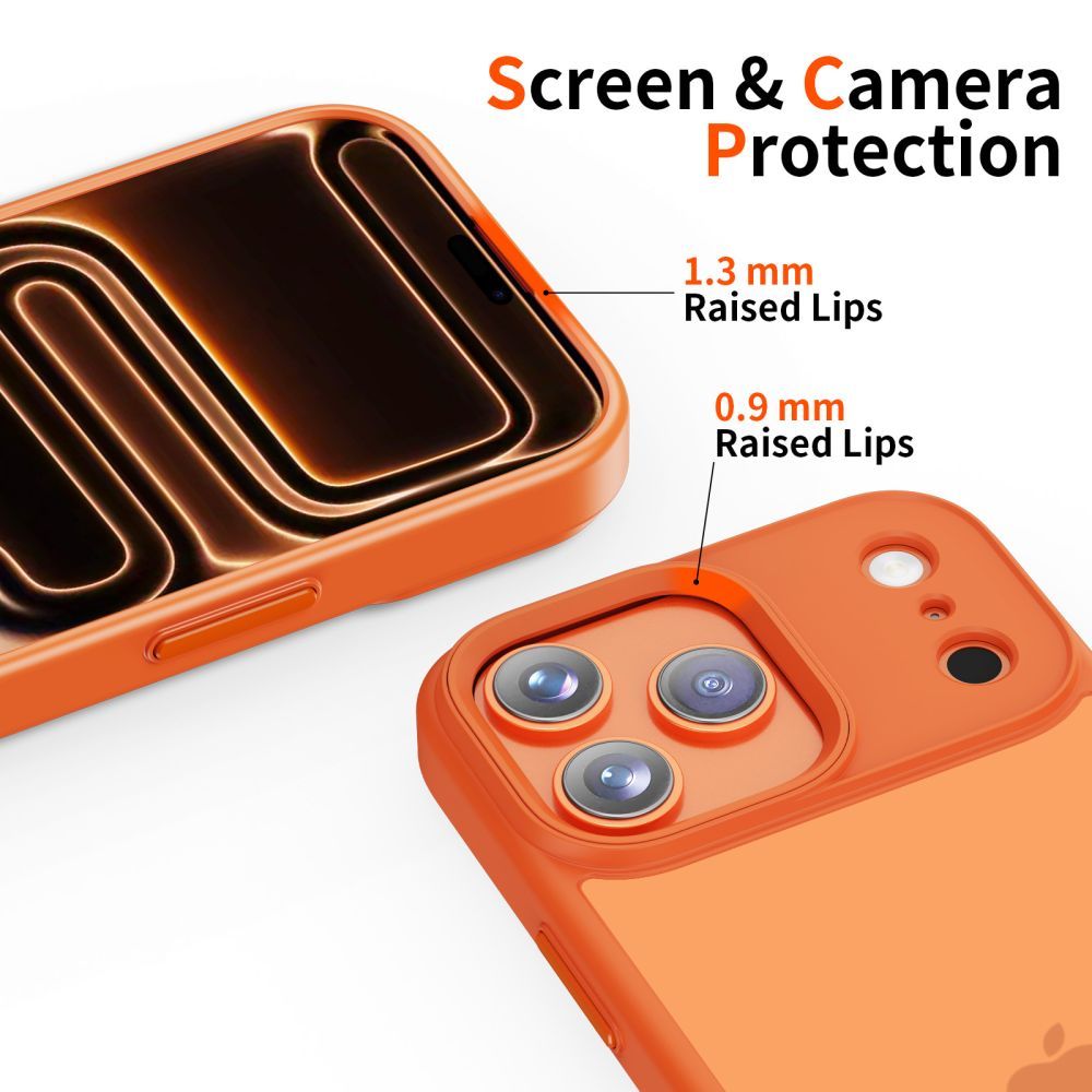 Custodia per Apple iPhone 17 Pro, Tech-Protect, Magmat, Arancione Opaco