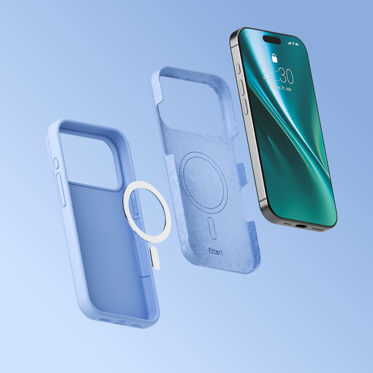 Custodia MagSafe per Apple iPhone 18 Pro Max / 17 Pro Max, Etteri, Silicone Mag, Blu