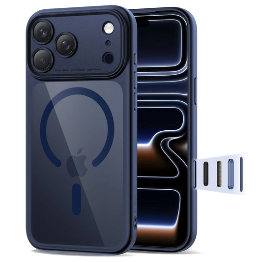Custodia MagSafe per Apple iPhone 17 Pro Max, Tech-Protect, MagPeak, Blu Navy