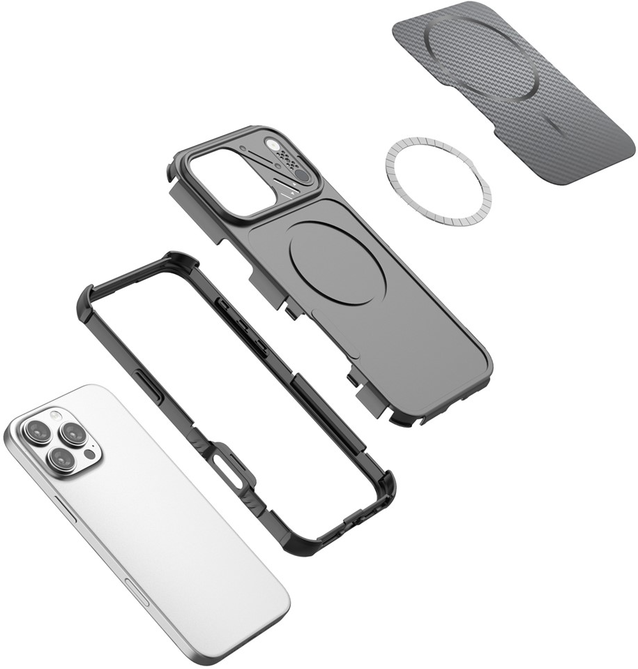 Custodia MagSafe per Apple iPhone 18 Pro / 17 Pro, OEM, Protezione in Carbonio e Angoli, Viola
