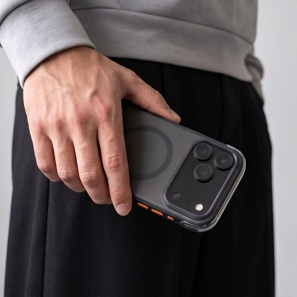 Custodia MagSafe per Apple iPhone 18 Pro / 17 Pro, Tech-Protect, MagAir CC, Nero Opaco