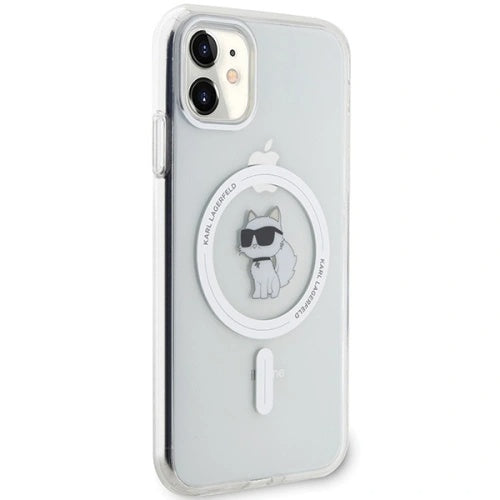 Custodia MagSafe per Apple iPhone 11, Karl Lagerfeld, IML Metal Choupette's Head, Bianca