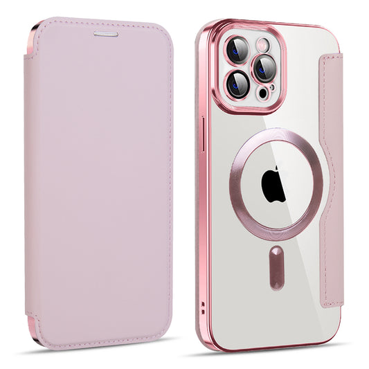 Custodia MagSafe per Apple iPhone 11 Pro Max, Techsuit, SmartMag Book, Rosa