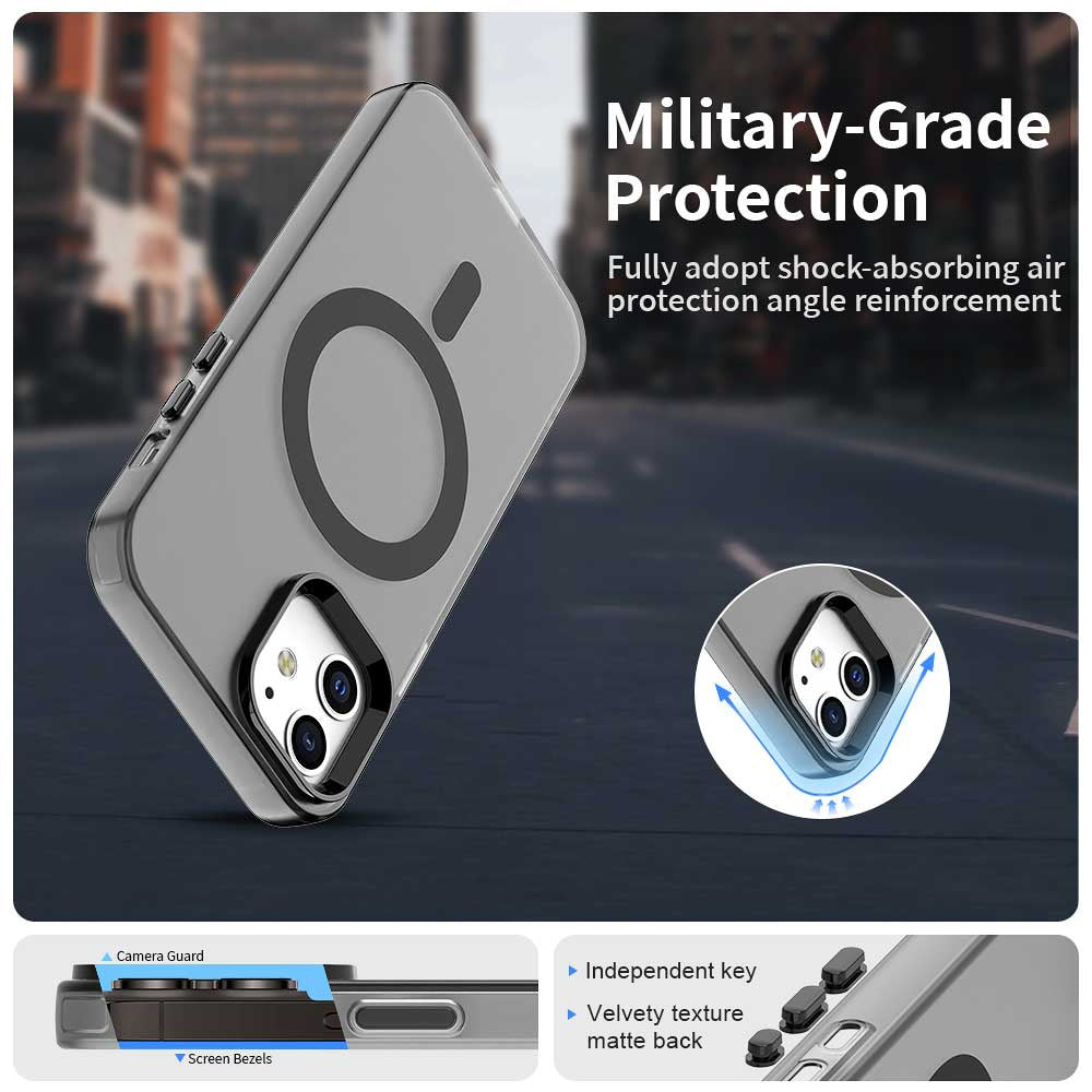 Custodia MagSafe per Apple iPhone 12 / 12 Pro, Techsuit, CandyCase, Nera