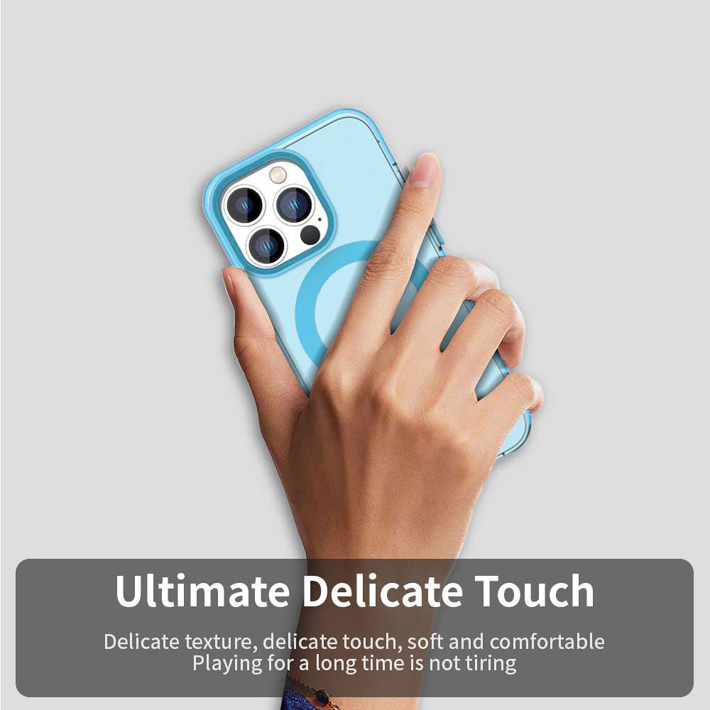 Custodia MagSafe per Apple iPhone 12 Pro Max, Techsuit, CandyCase, Blu