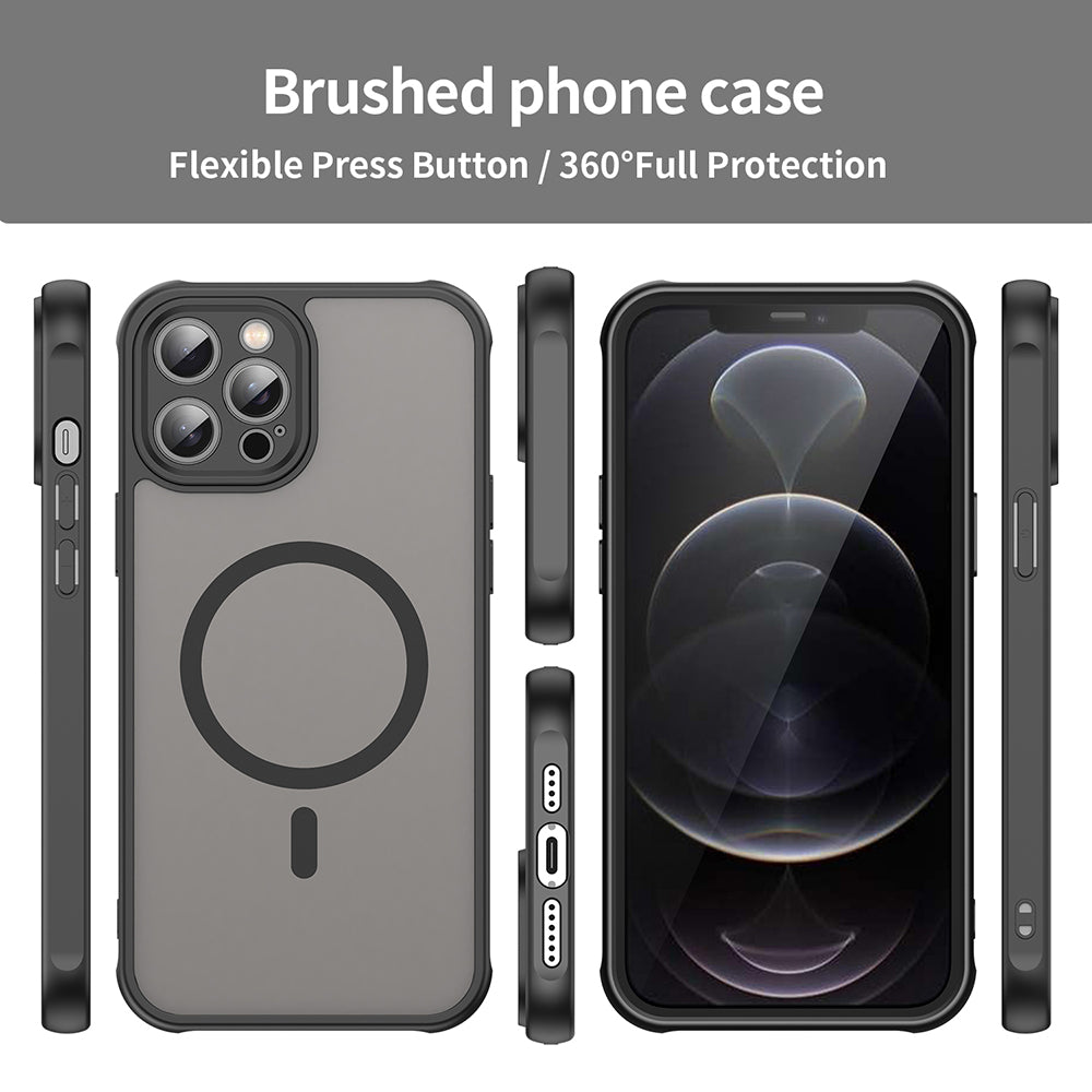 Custodia MagSafe per Apple iPhone 12 Pro Max, Techsuit, HaloFrost II, Nera