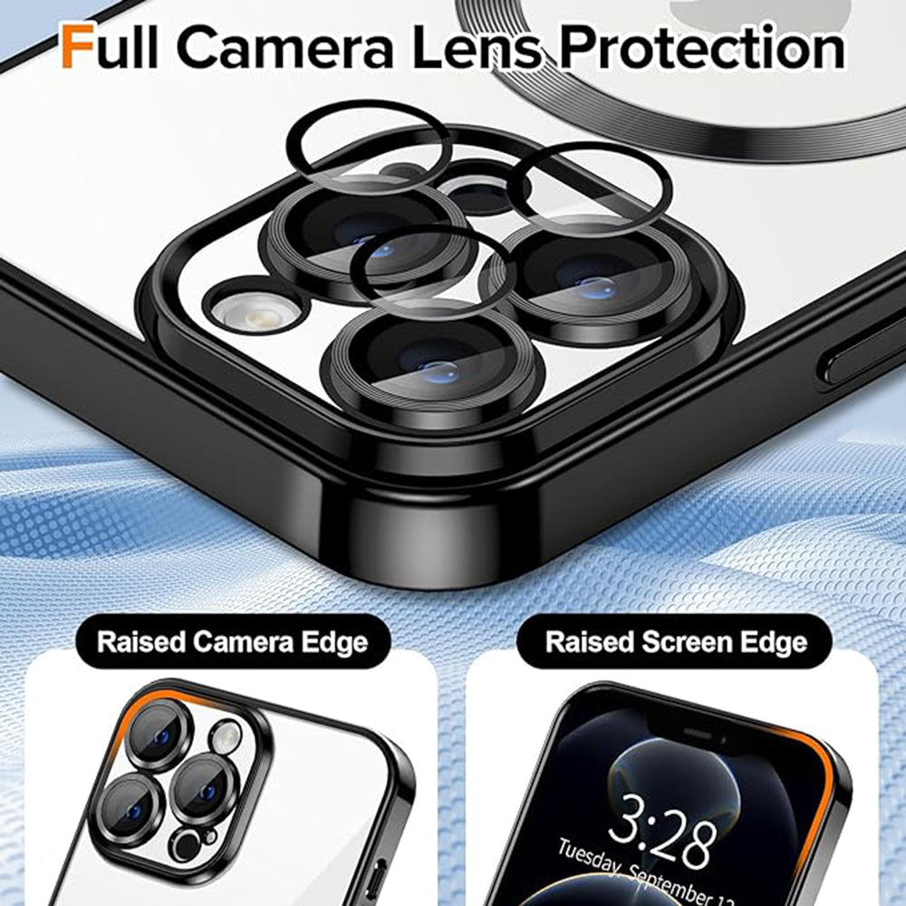 Custodia MagSafe per Apple iPhone 12 Pro Max, Techsuit, Luxury Crystal, Nera