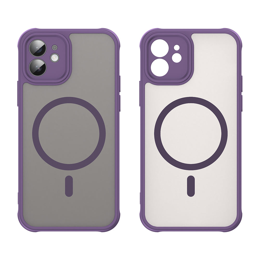 Custodia MagSafe per Apple iPhone 12, Techsuit, HaloFrost II, Viola