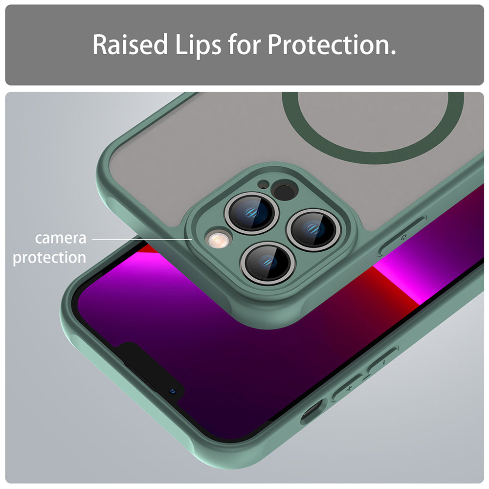 Custodia MagSafe per Apple iPhone 13 Pro Max, Techsuit, HaloFrost II, Verde