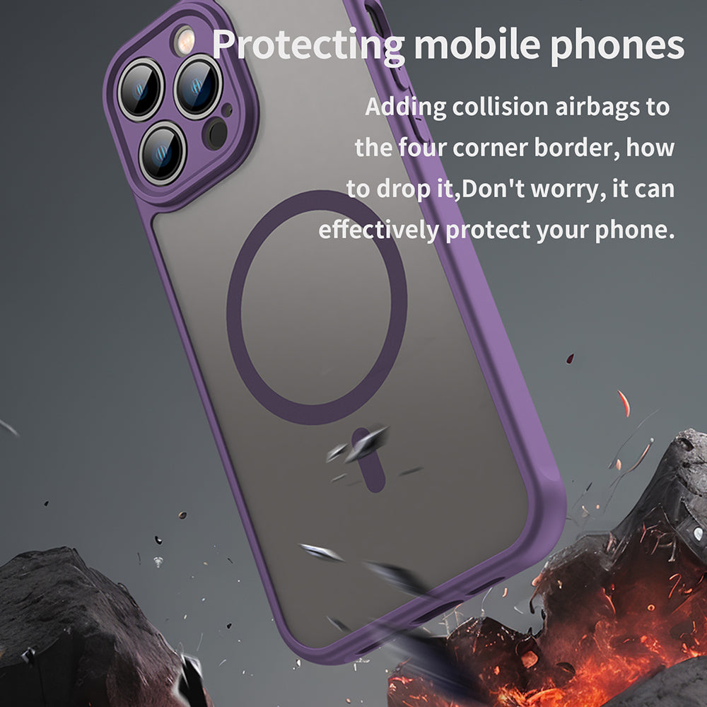 Custodia MagSafe per Apple iPhone 13 Pro, Techsuit, HaloFrost II, Viola