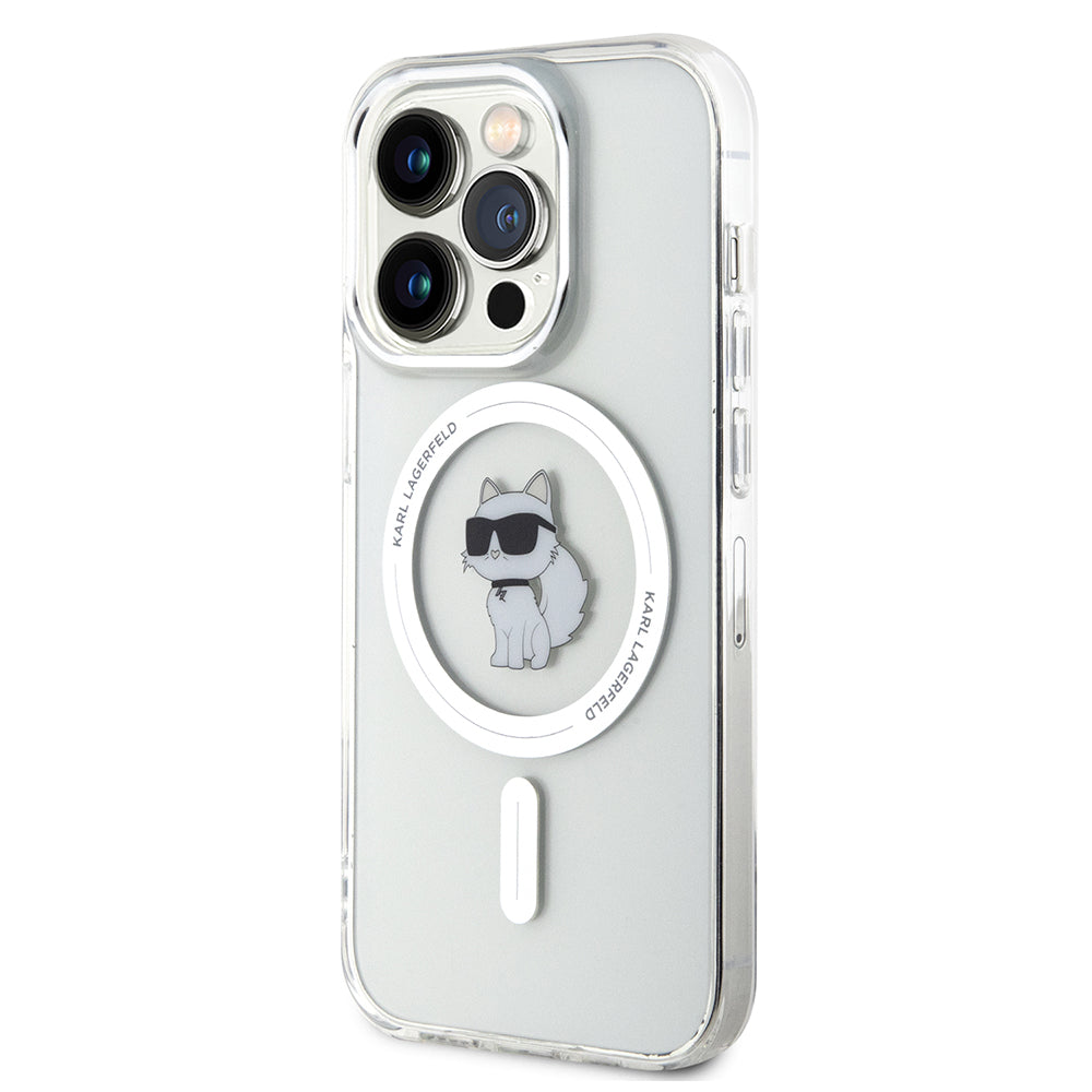 Custodia MagSafe per Apple iPhone 14 Pro, Karl Lagerfeld, IML Choupette, Trasparente