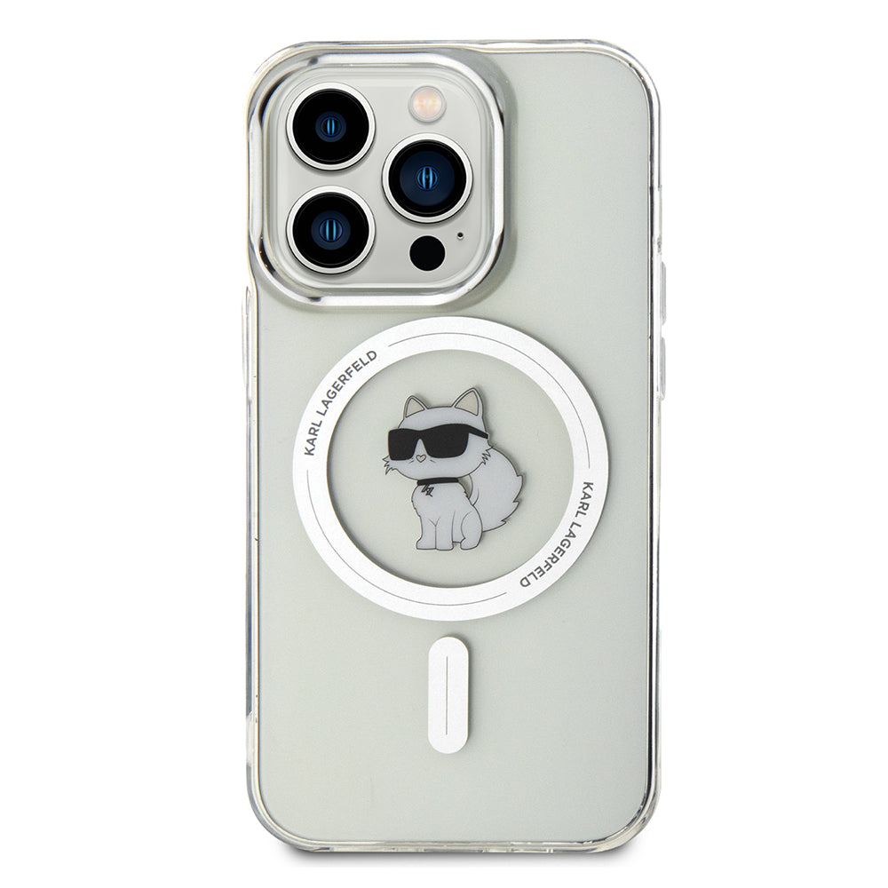 Custodia MagSafe per Apple iPhone 14 Pro, Karl Lagerfeld, IML Choupette, Trasparente