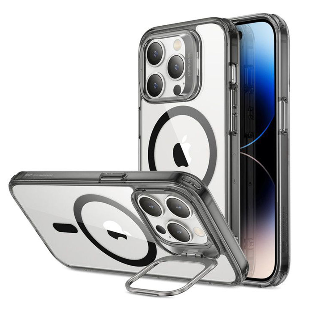 Custodia MagSafe per Apple iPhone 14 Pro Max, ESR, Classic Kickstand, Nera Trasparente