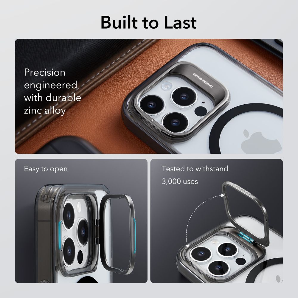 Custodia MagSafe per Apple iPhone 14 Pro Max, ESR, Classic Kickstand, Nera Trasparente