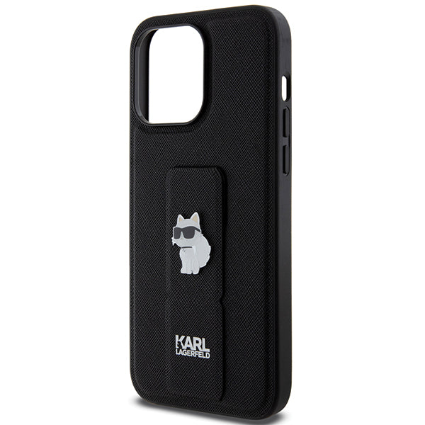 Custodia MagSafe per Apple iPhone 14 Pro Max, Karl Lagerfeld, Saffiano Gripstand Choupette, Nera