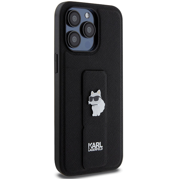 Custodia MagSafe per Apple iPhone 14 Pro Max, Karl Lagerfeld, Saffiano Gripstand Choupette, Nera