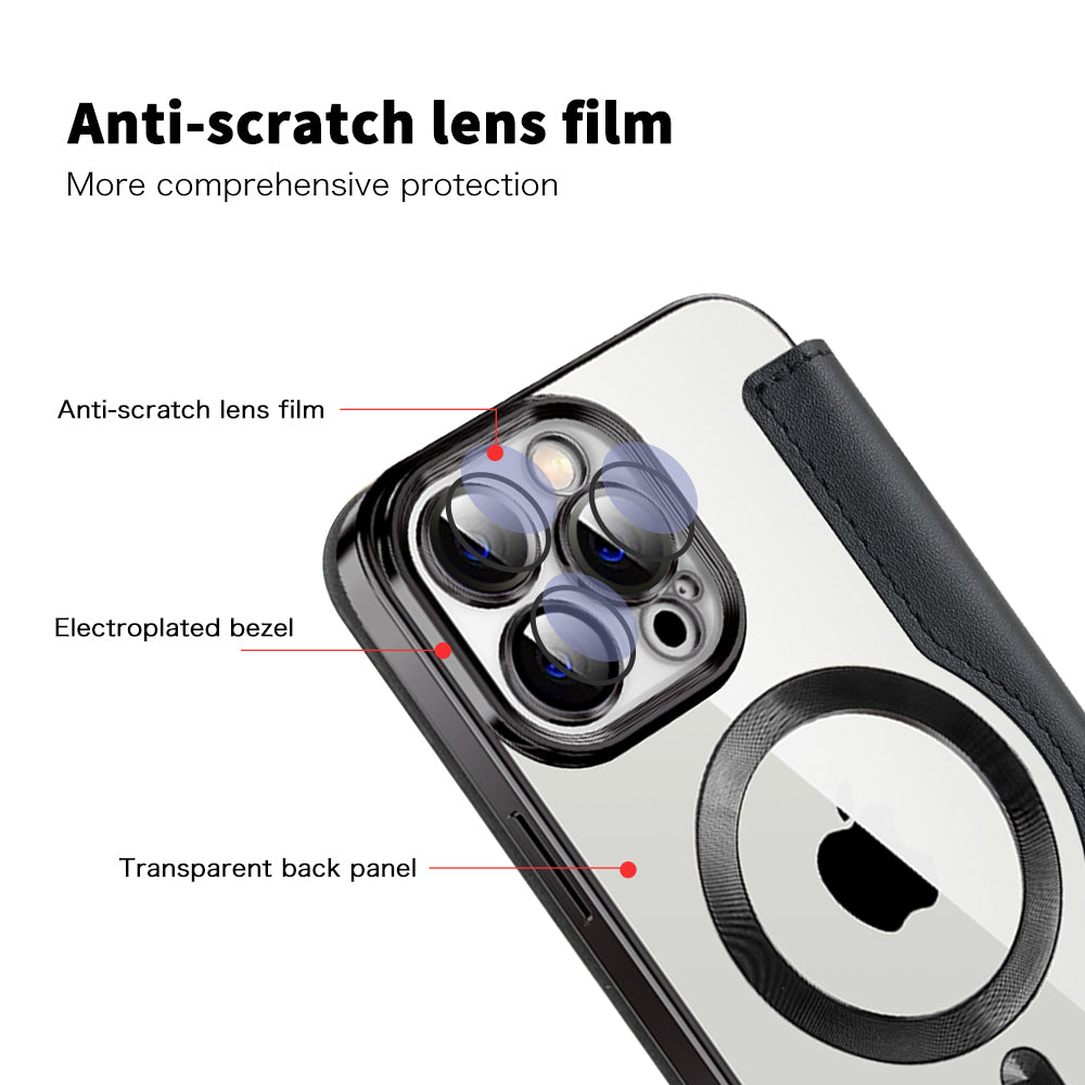 Custodia MagSafe per Apple iPhone 14 Pro Max, Techsuit, SmartMag Book, Nera