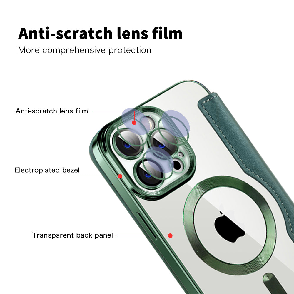 Custodia MagSafe per Apple iPhone 14 Pro Max, Techsuit, SmartMag Book, Verde