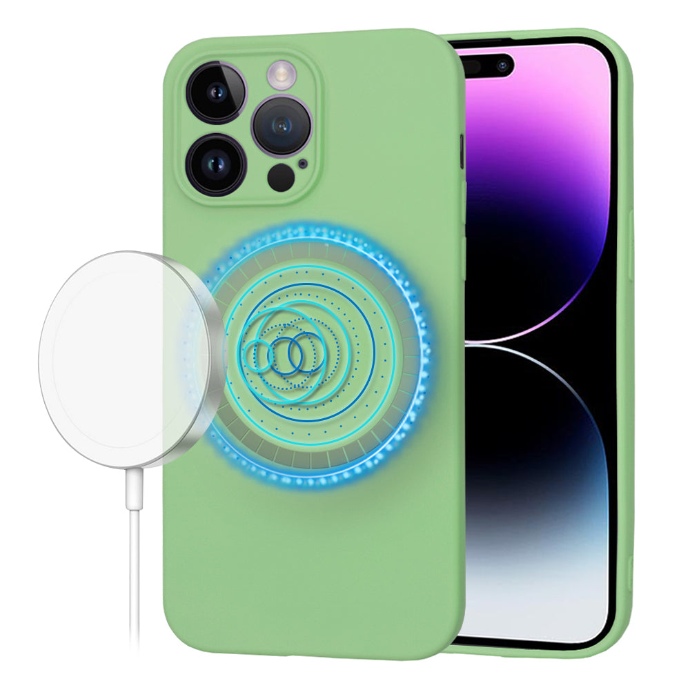 Custodia MagSafe per Apple iPhone 14 Pro Max, Techsuit, SoftFlex, Verde Chiaro