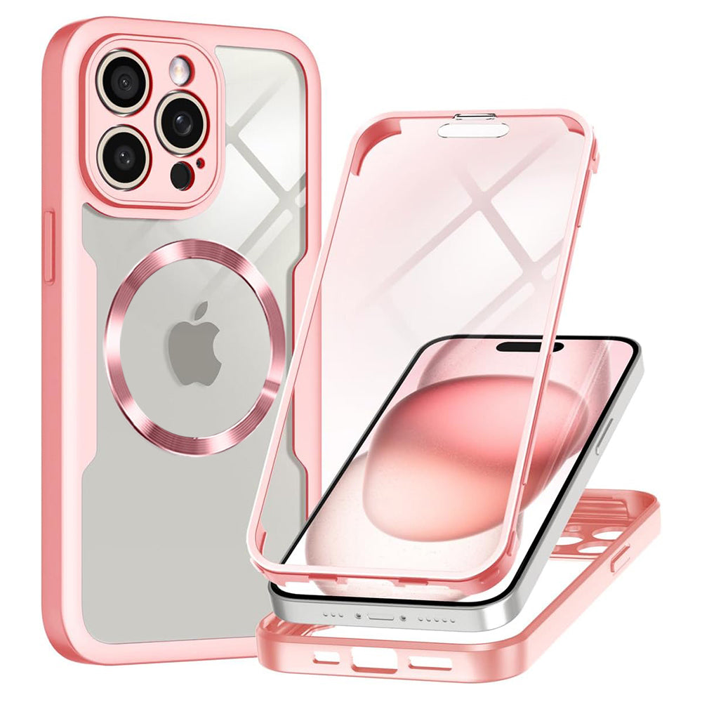 Custodia MagSafe per Apple iPhone 14 Pro, Techsuit, ColorVerse 360, Rosa