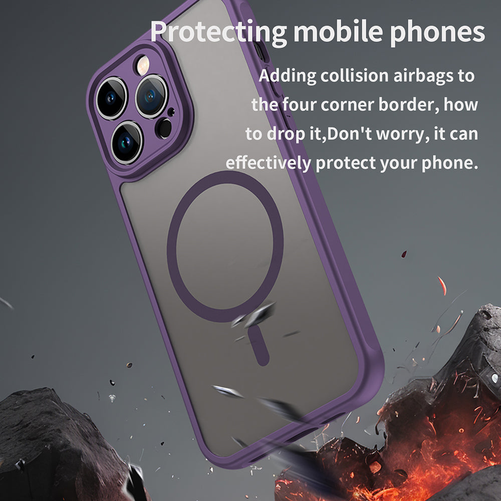 Custodia MagSafe per Apple iPhone 14 Pro, Techsuit, HaloFrost II, Viola