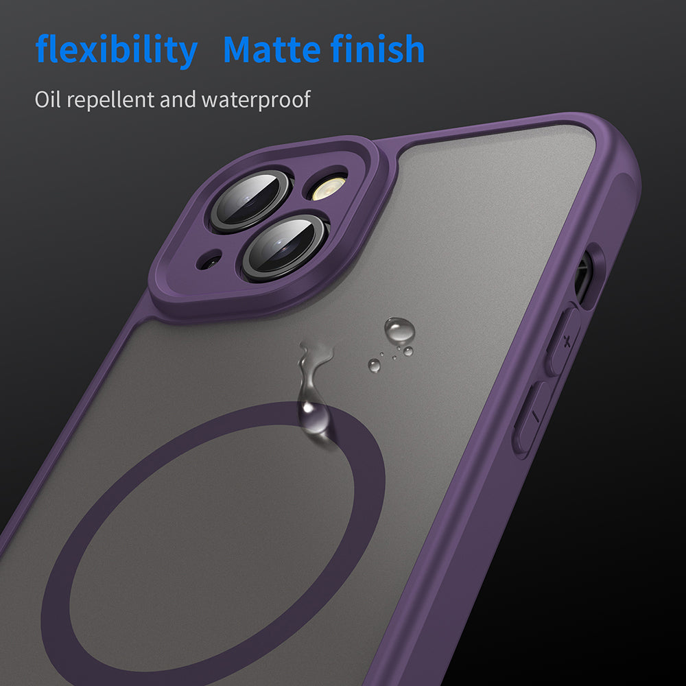 Custodia MagSafe per Apple iPhone 14, Techsuit, HaloFrost II, Viola