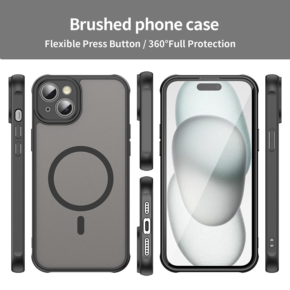 Custodia MagSafe per Apple iPhone 14, Techsuit, HaloFrost II, Nera