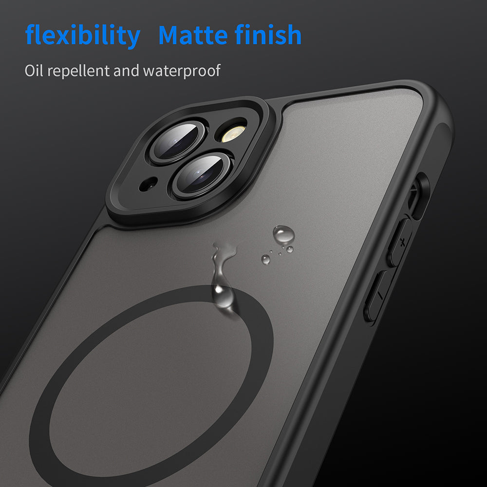 Custodia MagSafe per Apple iPhone 14, Techsuit, HaloFrost II, Nera