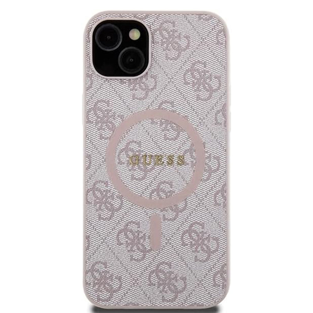 MagSafe Case for Apple iPhone 15, Guess, 4G Collection, Pink