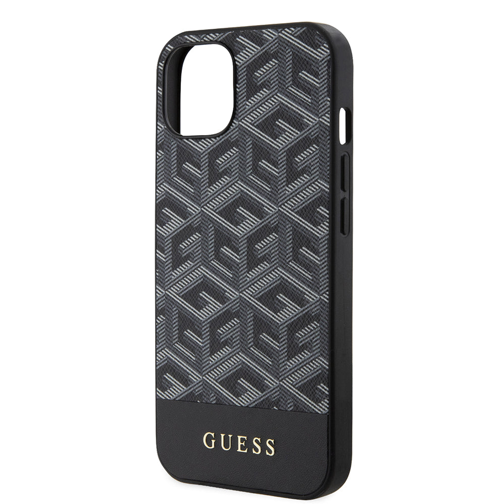 Custodia MagSafe per Apple iPhone 15, Guess, GCube Stripes, Nera