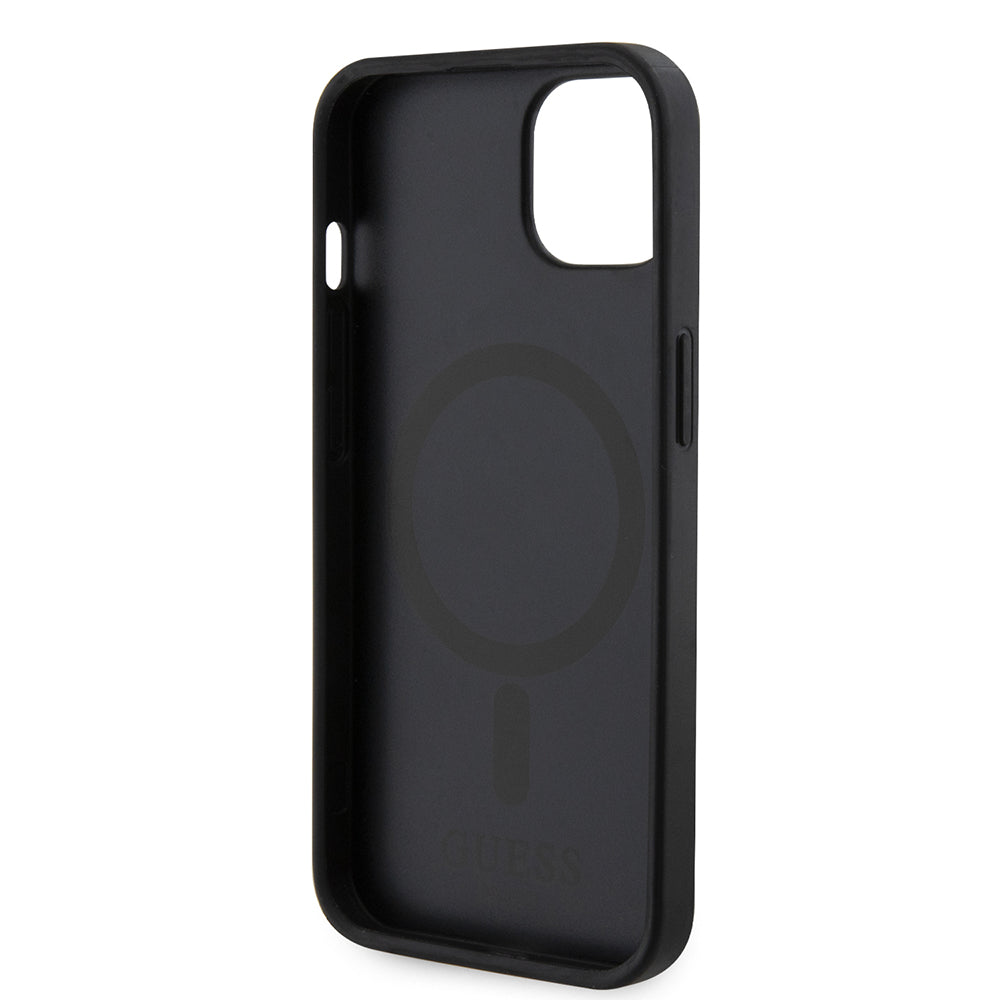 Custodia MagSafe per Apple iPhone 15, Guess, GCube Stripes, Nera