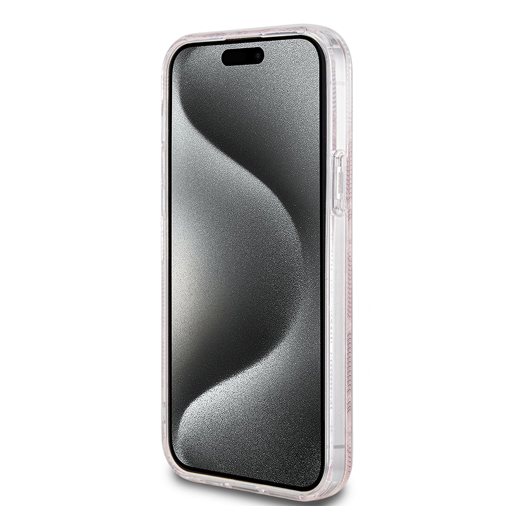 Custodia MagSafe per Apple iPhone 15, Guess, IML Gcube, Rosa