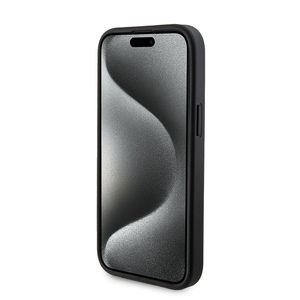 Custodia MagSafe per Apple iPhone 15, Guess, Powerbank 4G Metal Logo, Nera