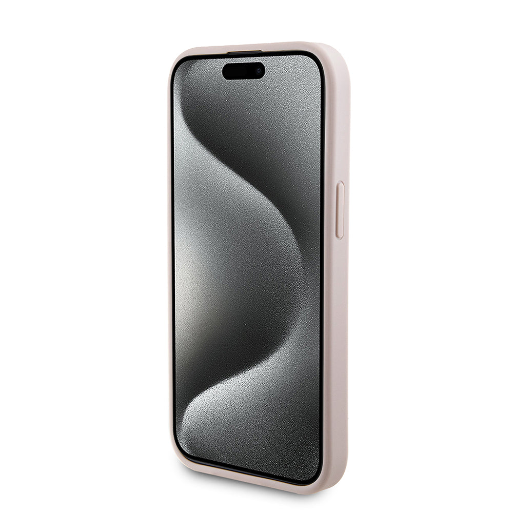 Custodia MagSafe per Apple iPhone 15, Guess, Powerbank 4G Metal Logo, Rosa