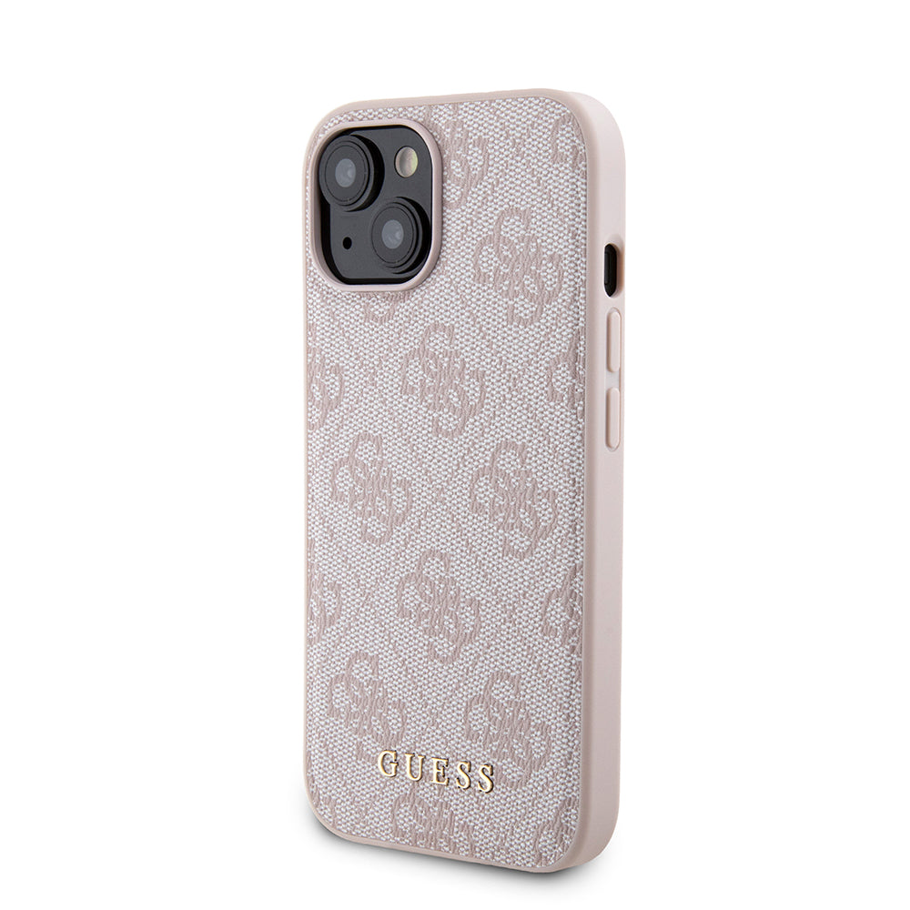 Custodia MagSafe per Apple iPhone 15, Guess, Powerbank 4G Metal Logo, Rosa