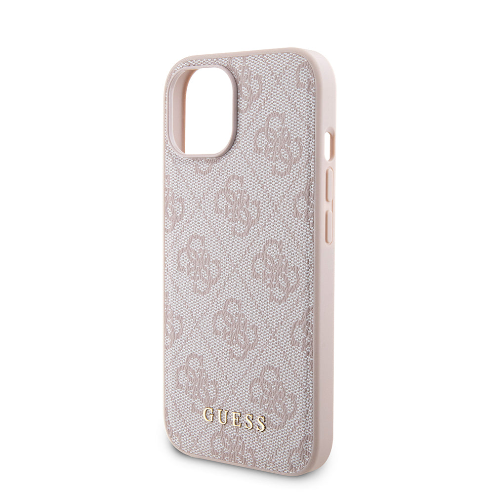 Custodia MagSafe per Apple iPhone 15, Guess, Powerbank 4G Metal Logo, Rosa