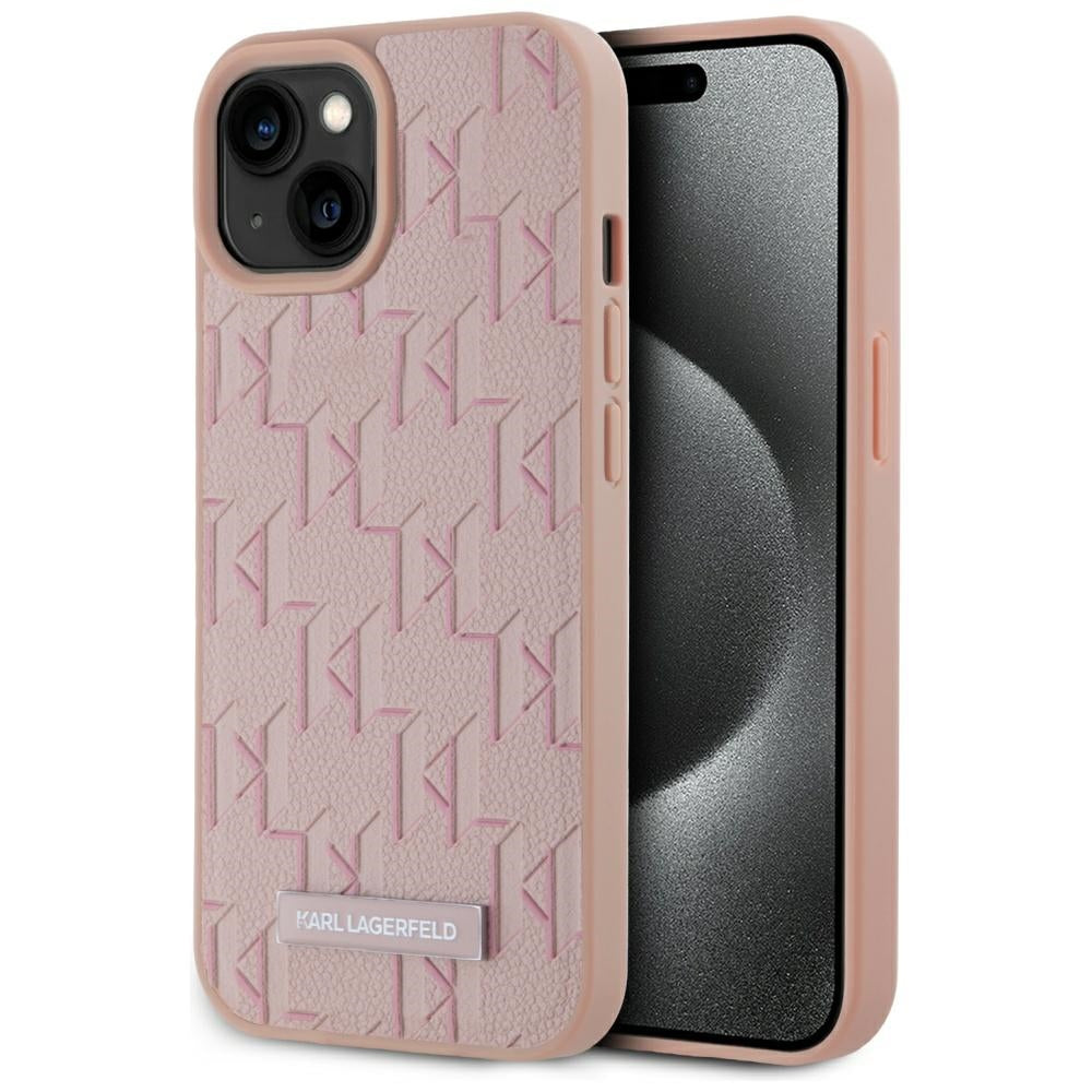 Custodia MagSafe per Apple iPhone 15, Karl Lagerfeld, Hot Stamp, Rosa