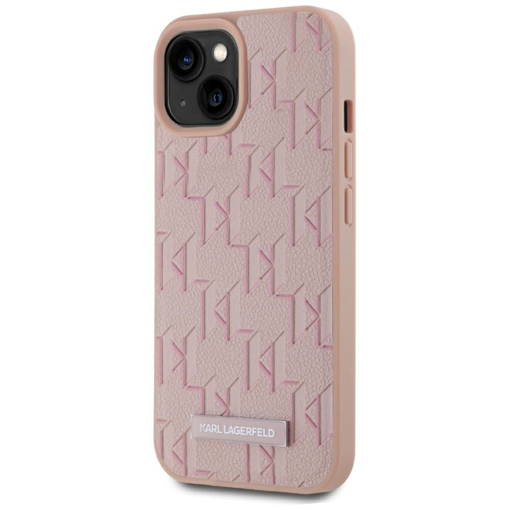 Custodia MagSafe per Apple iPhone 15, Karl Lagerfeld, Hot Stamp, Rosa