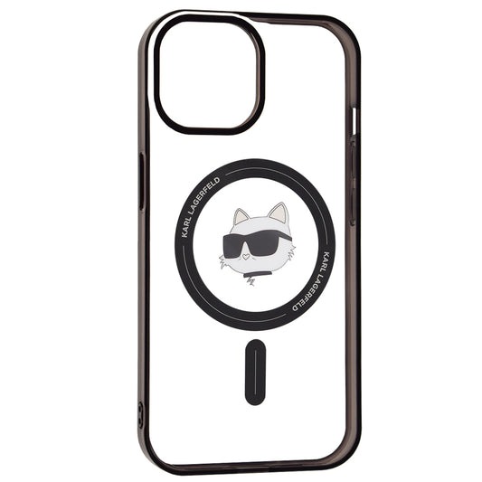 Custodia MagSafe per Apple iPhone 15, Karl Lagerfeld, IML Choupette's Head, Trasparente