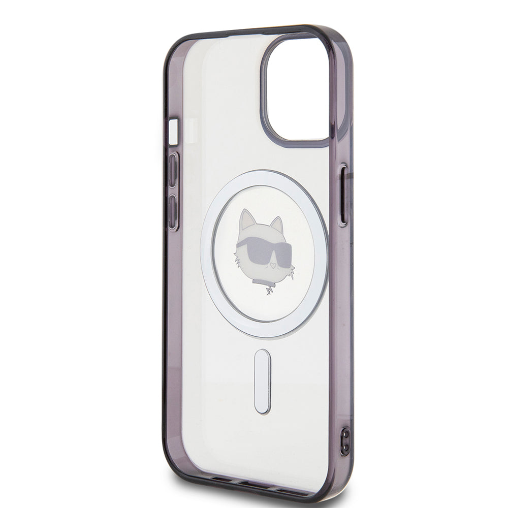 Custodia MagSafe per Apple iPhone 15, Karl Lagerfeld, IML Choupette's Head, Trasparente