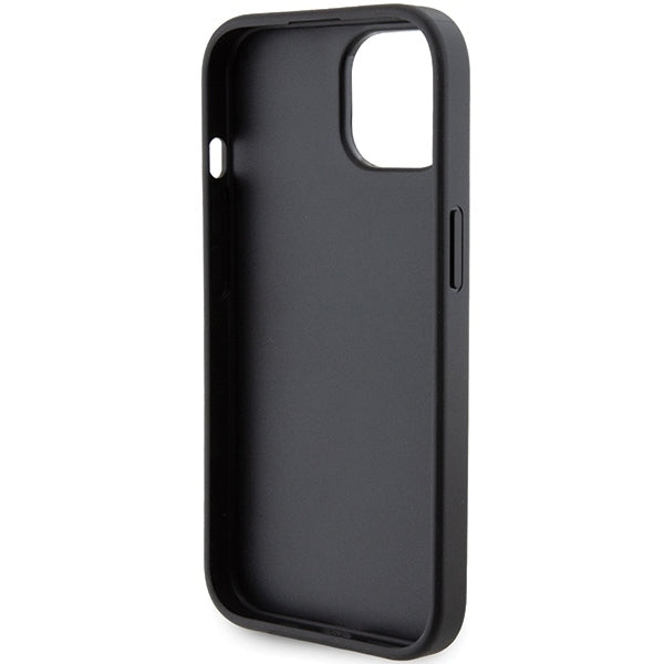 Custodia MagSafe per Apple iPhone 15, Karl Lagerfeld, Saffiano Gripstand Choupette, Nera