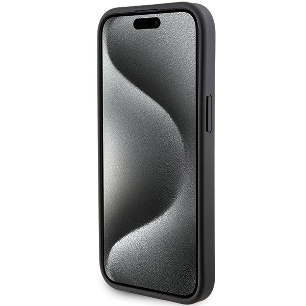 Custodia MagSafe per Apple iPhone 15, Karl Lagerfeld, Saffiano Gripstand Choupette, Nera