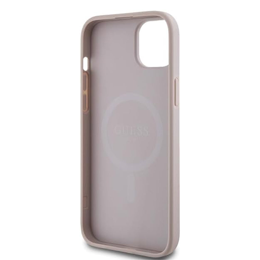 Custodia MagSafe per Apple iPhone 15 Plus, Guess, Collezione 4G, Rosa
