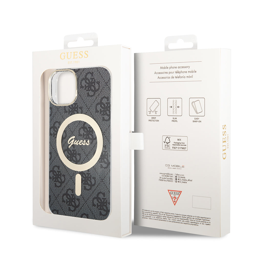 Custodia MagSafe per Apple iPhone 15 Plus, Guess, IML 4G, Nera