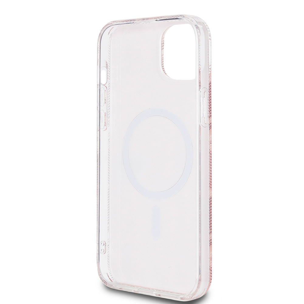 Custodia MagSafe per Apple iPhone 15 Plus, Guess, IML Gcube, Rosa